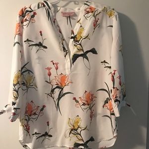 White Floral Blouse